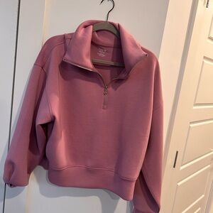 Old Navy Pink Quarter-Zip Sweatshirt